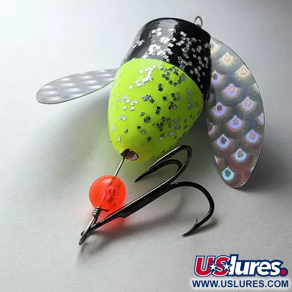 Yakima Bait Spin-N-Glo, Mylar Wings  - Glitter  Chartreuse Black, 8 г, до рибалки #20787