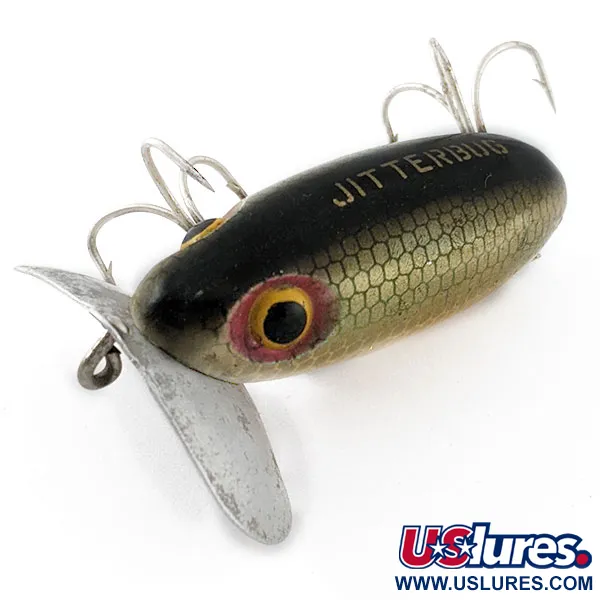 Fred Arbogast Jitterbug Early Bug Eye​  раритетна приманка 1960-x років, 14 г, воблер #20815