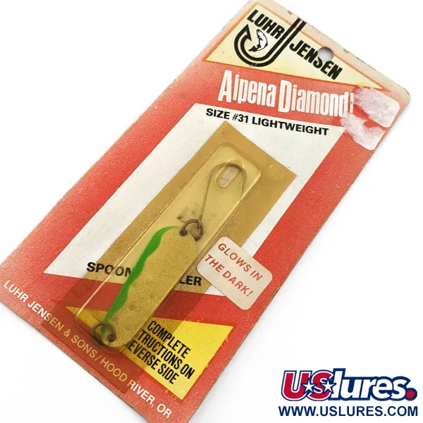 Luhr Jensen Luhr jensen Alpena Diamond #31 Glow​, Glo-Flo Green stripe, 4, блесна коливалка (колебалка) #20850