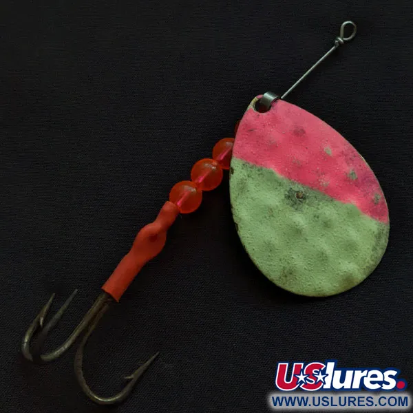 Luhr Jensen Rainbow Spinner Glow, білий рожевий Glow - світиться у темряві, 12 г, блешня оберталка (вертушка) #20930