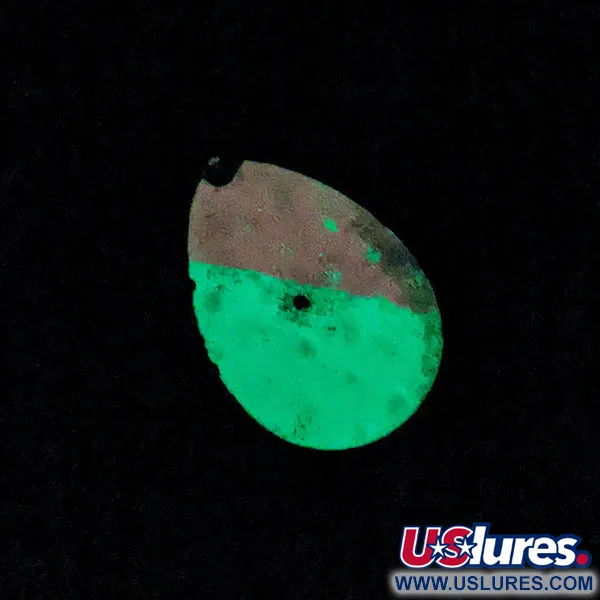 Luhr Jensen Rainbow Spinner Glow, білий рожевий Glow - світиться у темряві, 12 г, блешня оберталка (вертушка) #20930