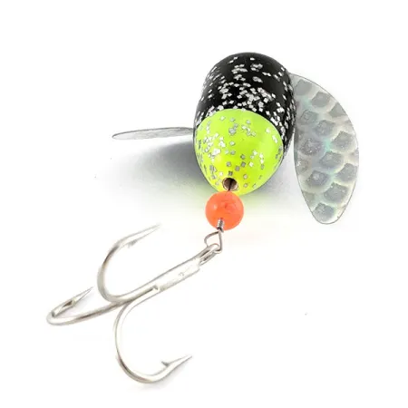 Yakima Bait Spin-N-Glo, Mylar Wings - Glitter Chartreuse Black, 8 г, блешня оберталка (вертушка) #20952