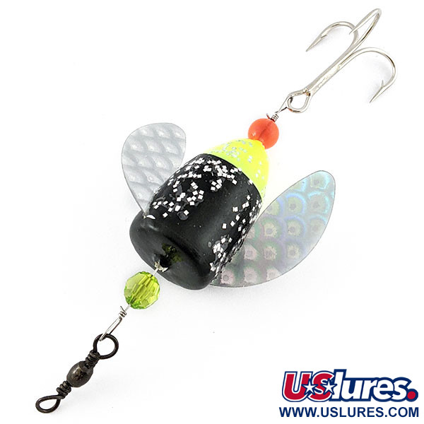 Yakima Bait Spin-N-Glo, Mylar Wings - Glitter Chartreuse Black, 8 г, блешня оберталка (вертушка) #20952