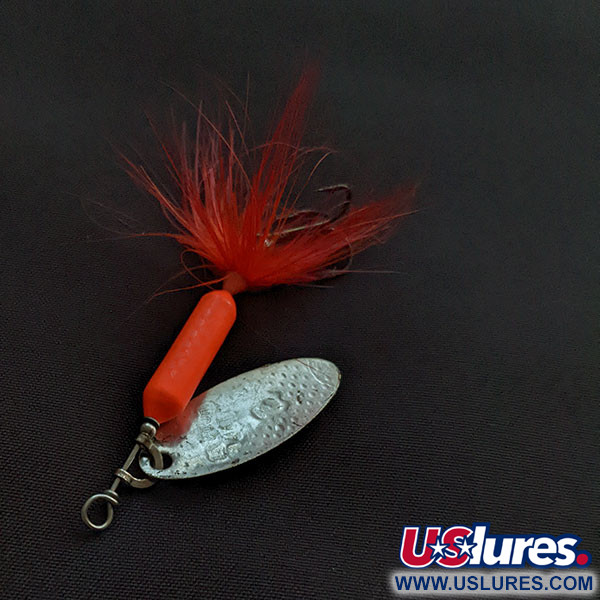 Yakima Bait Worden’s Original Rooster Tail 3 UV, срібло/червоний UV, 6 г, блешня оберталка (вертушка) #21050