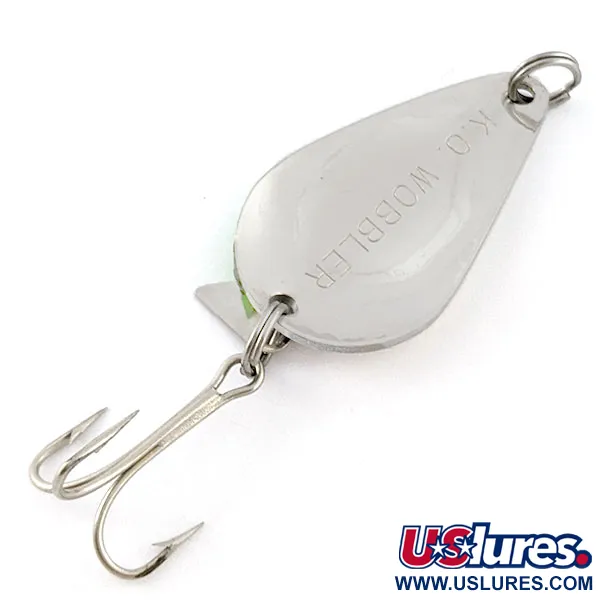 Acme K.O. Wobbler, нікель/білий/зелений UV, 14 г, блесна коливалка (колебалка) #21108