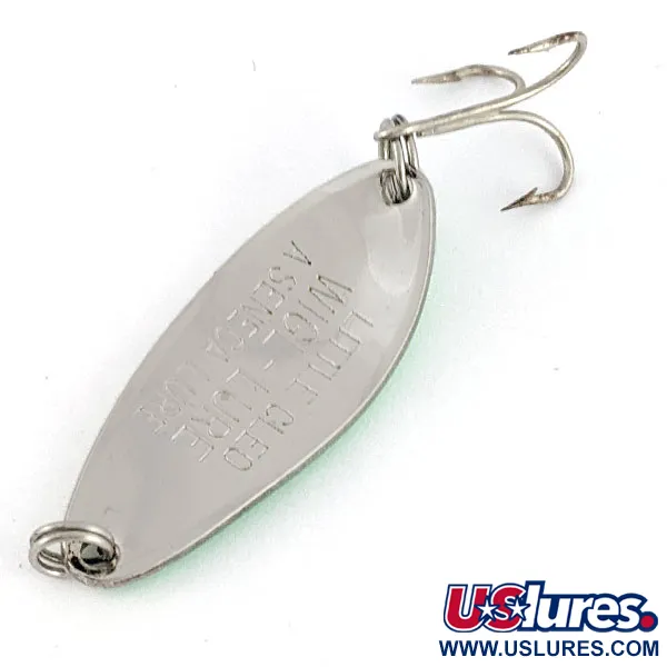 Seneca Little Cleo Glow, нікель/білий/зелений Glow - світиться у темряві, 7 г, блесна коливалка (колебалка) #21337