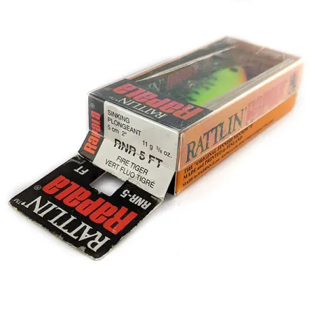 Rapala Rattl'n RAP RNR05 UV (Finland ), Fire tiger, 11 г, воблер #21639
