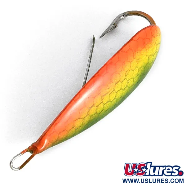  Незачіпляйка Johnson Silver Minnow, нікель/зелений/помаранчевий, 12 г, блесна коливалка (колебалка) #21678