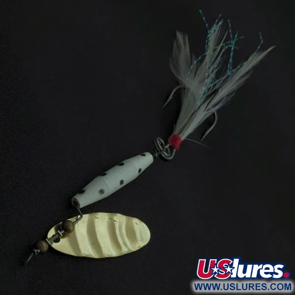 Worth #301, чорний/білий/золото, 9 г, блешня оберталка (вертушка) #21739