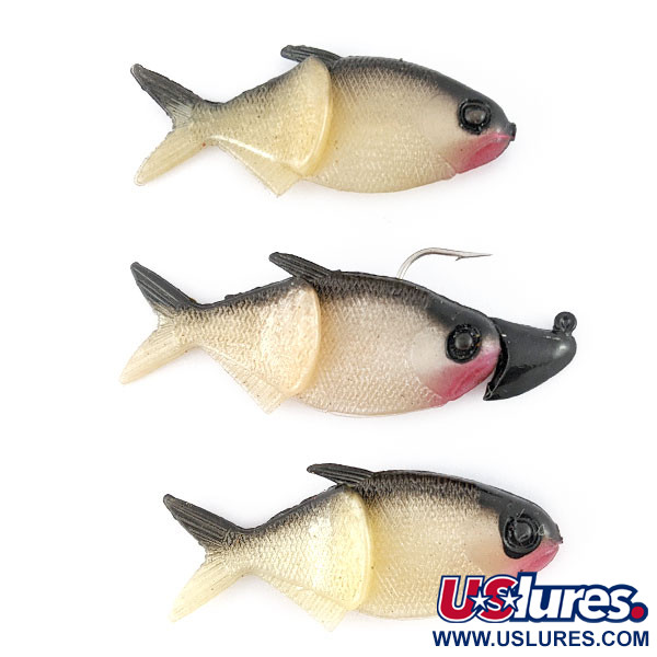 Creme Lure Co Creme Lit'l Fishie 2" Rigged Shad Black Back,  Shad Black Back, 7 г, до рибалки #21968