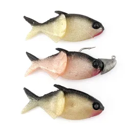 Creme Lit'l Fishie 2" Rigged Shad Black Back Pink