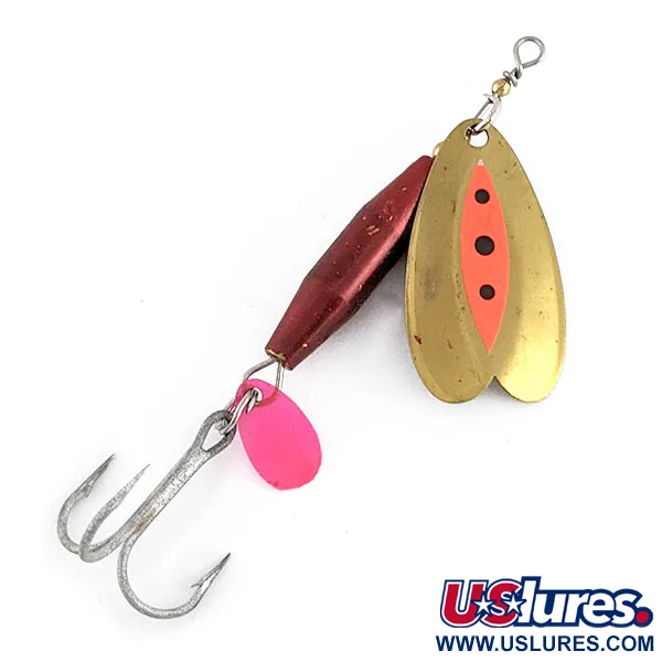 Les Davis Bolo, латунь/червоний, 10 г, блешня оберталка (вертушка) #22188