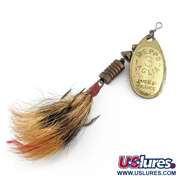 Mepps Aglia 3 dressed (білячий хвіст) , золото, 7,3 г, блешня оберталка (вертушка) #22293