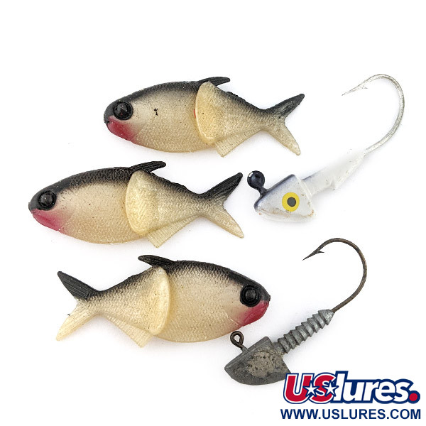 Creme Lure Co Creme Lit'l Fishie 2" Rigged Shad Black Back,  Shad Black Back, 7 г, до рибалки #22377