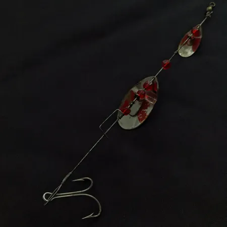 Weller Tandem June-Bug, нікель/червоний, 10 г, блешня оберталка (вертушка) #22406