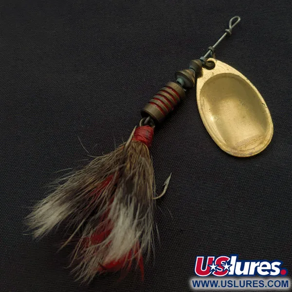 Mepps Aglia 3 dressed (білячий хвіст), червоний/білий/латунь, 7,3 г, блешня оберталка (вертушка) #22474