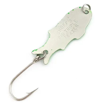 Shoff's Big Triple Teazer, зелений/білий перли, 2 г, блесна коливалка (колебалка) #22491