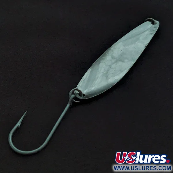  Luhr Jensen Coyote spoon Glow, нікель/зелений/білий Glow - світиться у темряві, 7 г, блесна коливалка (колебалка) #22552