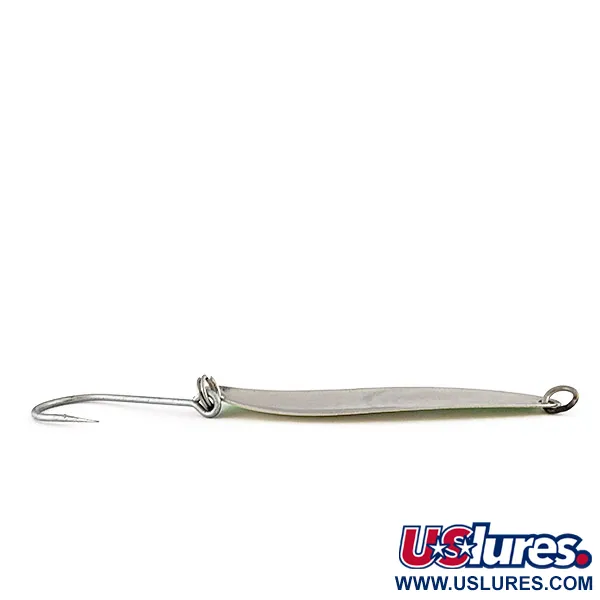  Luhr Jensen Coyote spoon Glow, нікель/зелений/білий Glow - світиться у темряві, 7 г, блесна коливалка (колебалка) #22552