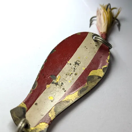 South Bend Spoon-Oreno 1950-х років, червоний/білий/латунь, 14 г, блесна коливалка (колебалка) #22603