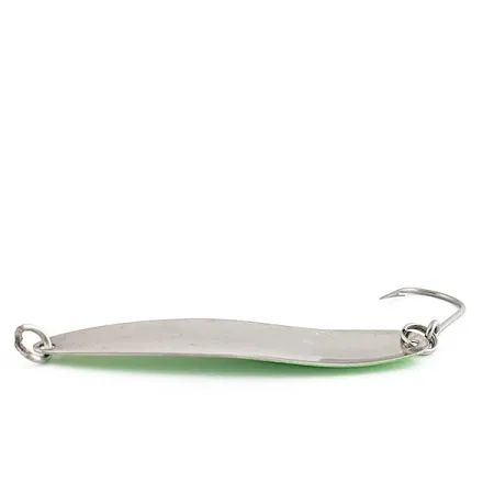 Luhr Jensen Coyote spoon Glow, нікель/білий/зелений Glow - світиться у темряві, 11 г, блесна коливалка (колебалка) #22683