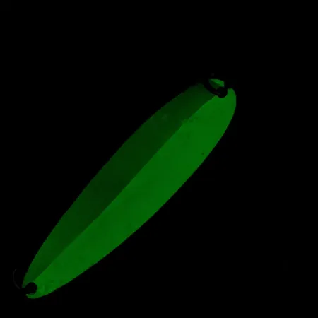 Luhr Jensen Coyote spoon Glow, нікель/білий/зелений Glow - світиться у темряві, 11 г, блесна коливалка (колебалка) #22683
