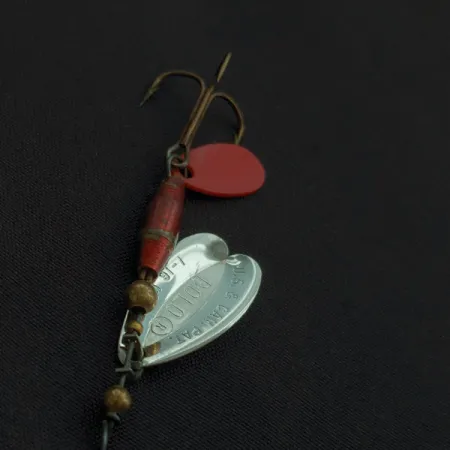 Les Davis Bolo, нікель/червоний, 3 г, блешня оберталка (вертушка) #22719