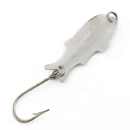 Shoff's Big Triple Teazer, нікель/зелена голограма, 2 г, блесна коливалка (колебалка) #22812