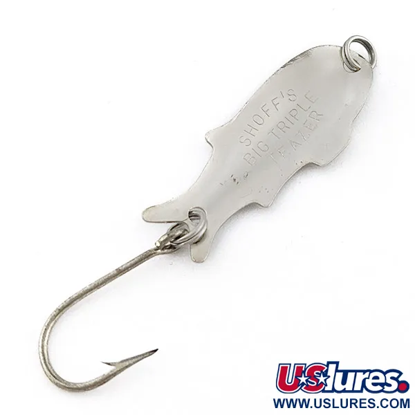 Shoff's Big Triple Teazer, нікель/зелена голограма, 2 г, блесна коливалка (колебалка) #22812