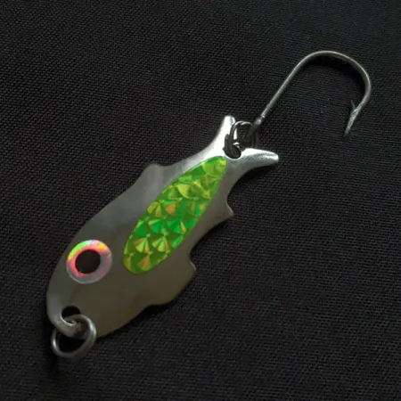 Shoff's Big Triple Teazer, нікель/зелена голограма, 2 г, блесна коливалка (колебалка) #22812