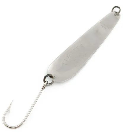 Luhr Jensen Flutter Spoon 44 Glow, нікель/білий/зелений Glow - світиться у темряві, 4 г, блесна коливалка (колебалка) #22875