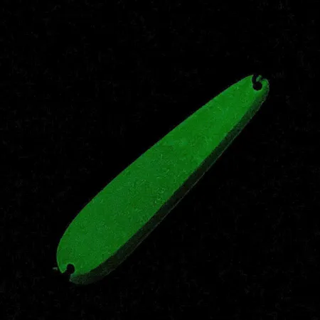 Luhr Jensen Flutter Spoon 44 Glow, нікель/білий/зелений Glow - світиться у темряві, 4 г, блесна коливалка (колебалка) #22875