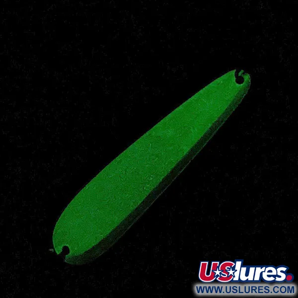 Luhr Jensen Flutter Spoon 44 Glow, нікель/білий/зелений Glow - світиться у темряві, 4 г, блесна коливалка (колебалка) #22875