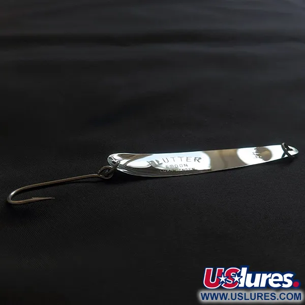 Luhr Jensen Flutter Spoon 44 Glow, нікель/білий/зелений Glow - світиться у темряві, 4 г, блесна коливалка (колебалка) #22875