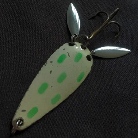 Luhr Jensen Rattlesnake Glow, нікель/білий/зелений Glow світиться у темряві, 14 г, блесна коливалка (колебалка) #22894