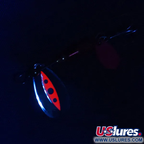 Les Davis Bolo, нікель/червоний, блешня оберталка (вертушка) #22911