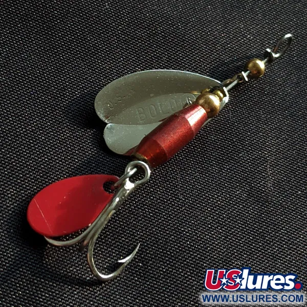 Les Davis Bolo, нікель/червоний, блешня оберталка (вертушка) #22911