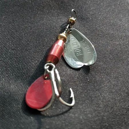 Les Davis Bolo, нікель/червоний, блешня оберталка (вертушка) #22911