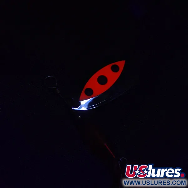 Les Davis Bolo, нікель/червоний, 4,5 г, блешня оберталка (вертушка) #22912