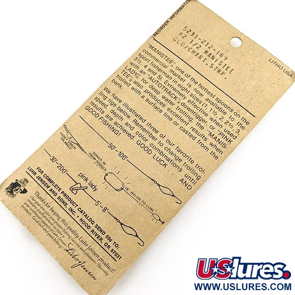  Luhr Jensen Manistee 2 Glow, помаранчевий/білий Glow, 7 г, блесна коливалка (колебалка) #22973