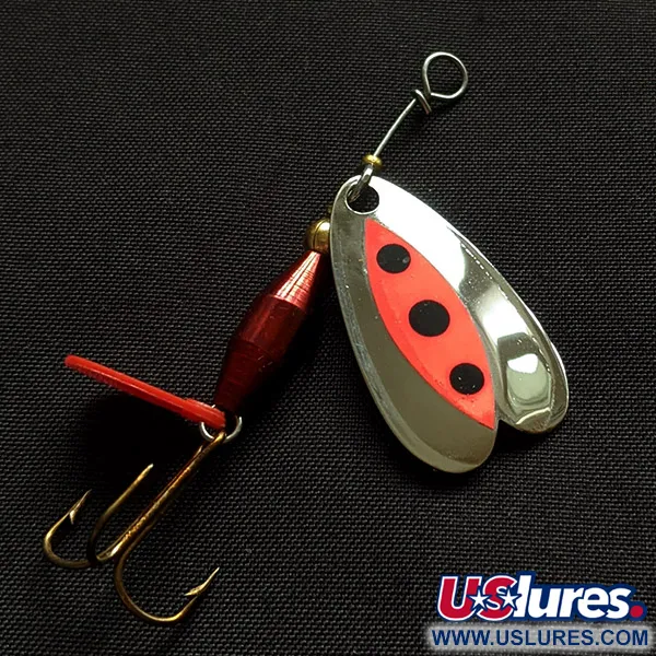 Les Davis Bolo, нікель/червоний, 4,5 г, блешня оберталка (вертушка) #23085