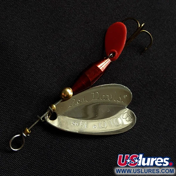 Les Davis Bolo, нікель/червоний, 4,5 г, блешня оберталка (вертушка) #23085