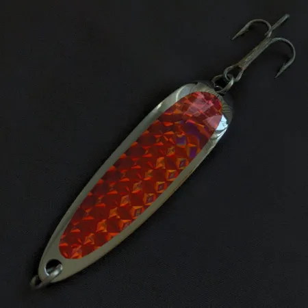 Luhr Jensen Krocodile #5, нікель/червоний, 28 г, блесна коливалка (колебалка) #23160