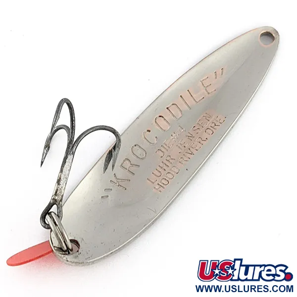 Luhr Jensen Krocodile #4, нікель/зелений, 17 г, блесна коливалка (колебалка) #23161