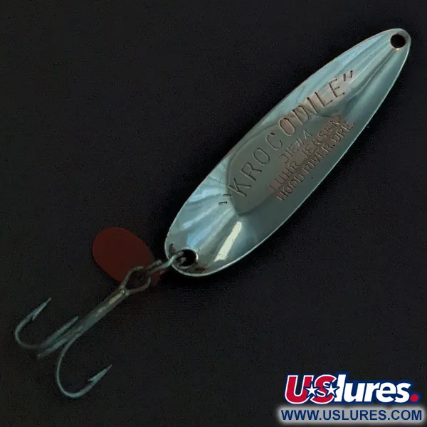 Luhr Jensen Krocodile #4, нікель/зелений, 17 г, блесна коливалка (колебалка) #23161