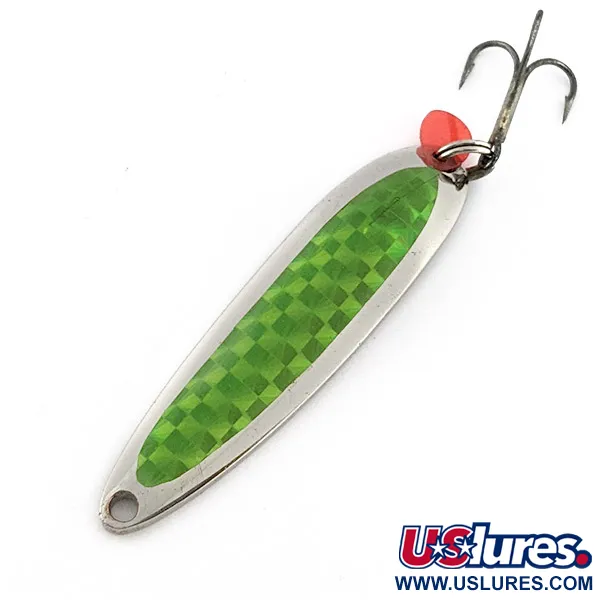Luhr Jensen Krocodile #4, нікель/зелений, 17 г, блесна коливалка (колебалка) #23161