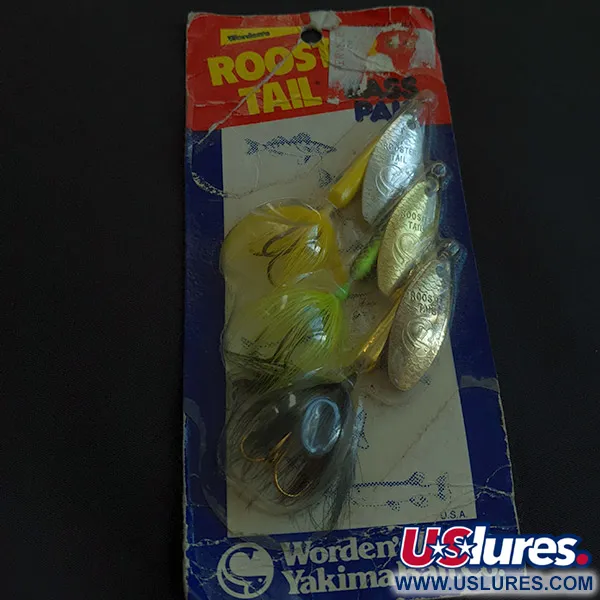 Yakima Bait Worden's Original Rooster Tail Bass Pak, срібло/золото/жовтий/зелений, 7 г, блешня оберталка (вертушка) #23168