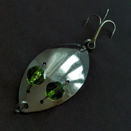 Kmart Kresge, нікель/зелений, 10 г, блесна коливалка (колебалка) #23193