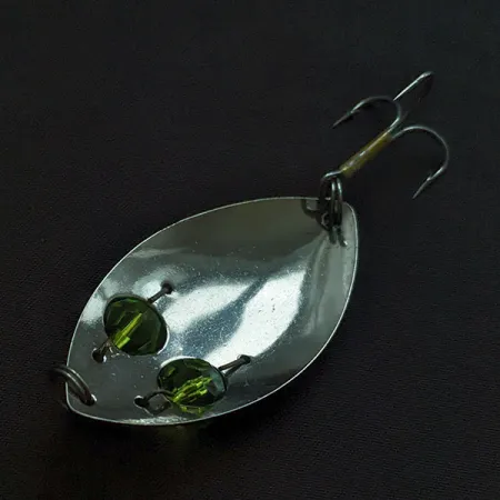 Kmart Kresge, нікель/зелений, 10 г, блесна коливалка (колебалка) #23193