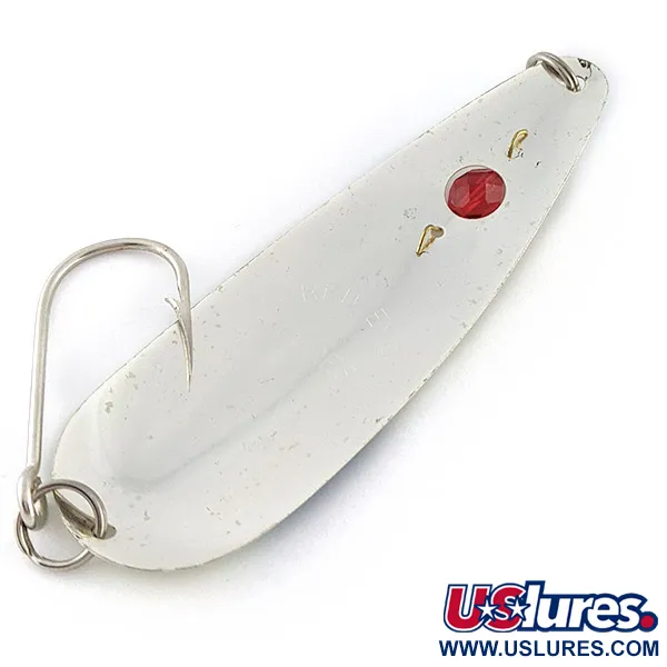 Red Eye Lures Red Eye Evil Eye Glow, нікель/білий/синій Glow - світиться у темряві, 9 г, блесна коливалка (колебалка) #23247